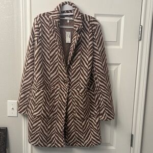 Maurices Brown and White Chevron Blazer